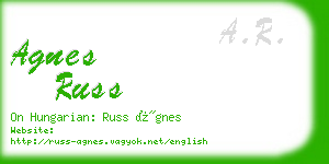 agnes russ business card
